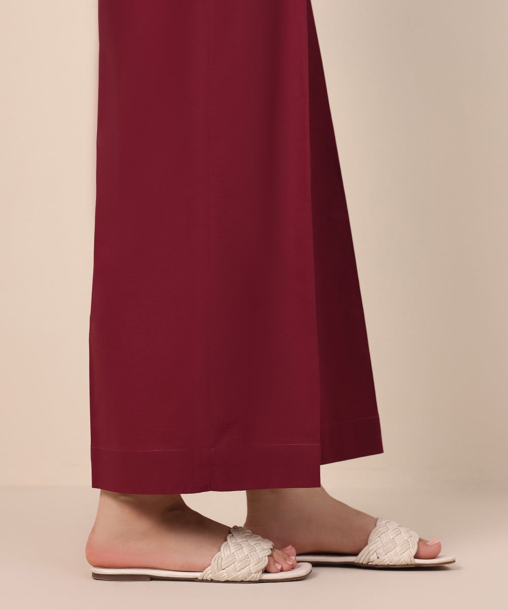 Women's Pret Cambric Red Solid Culottes