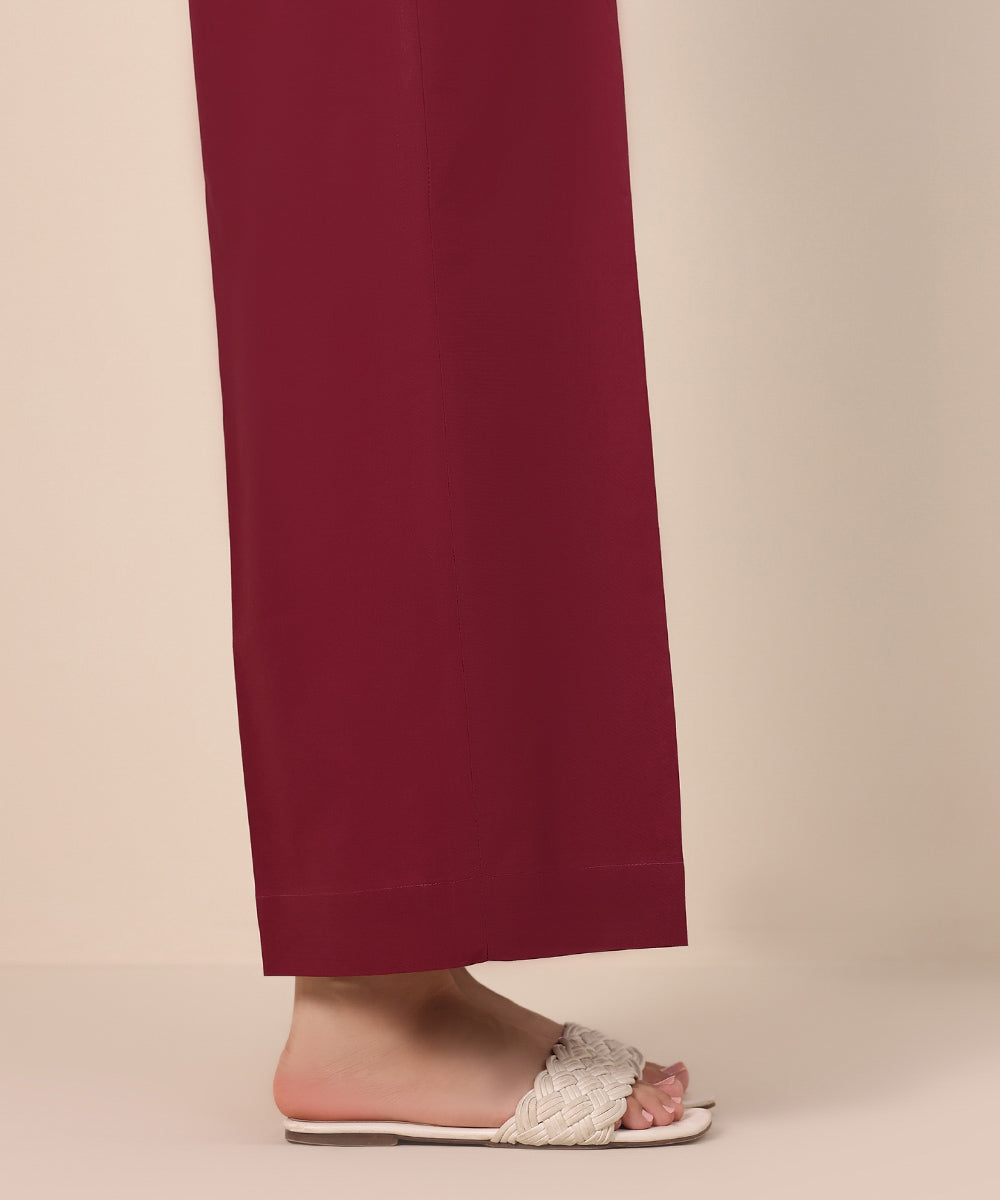 Women's Pret Cambric Red Solid Culottes