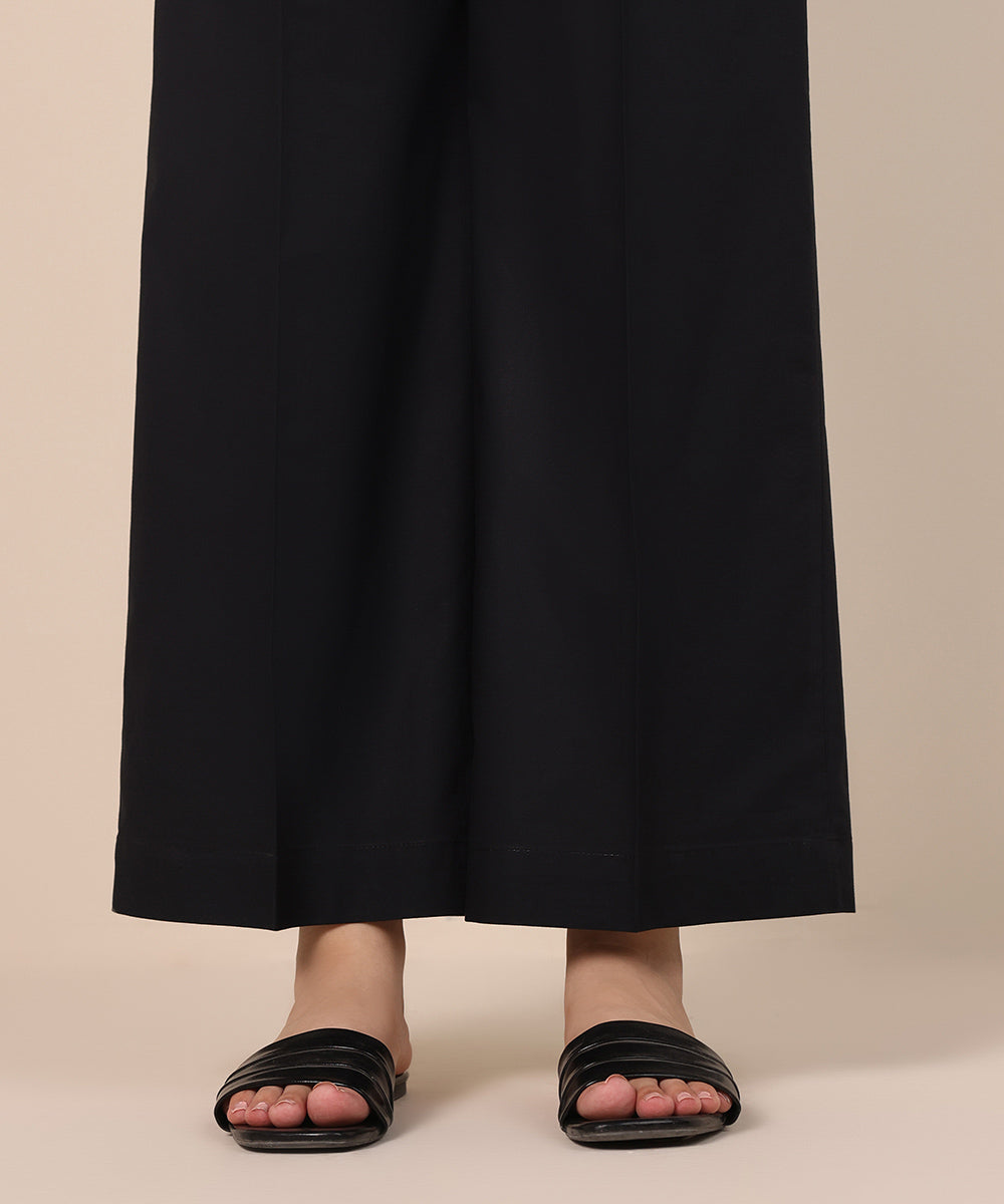 Women's Pret Cambric Black Solid Culottes