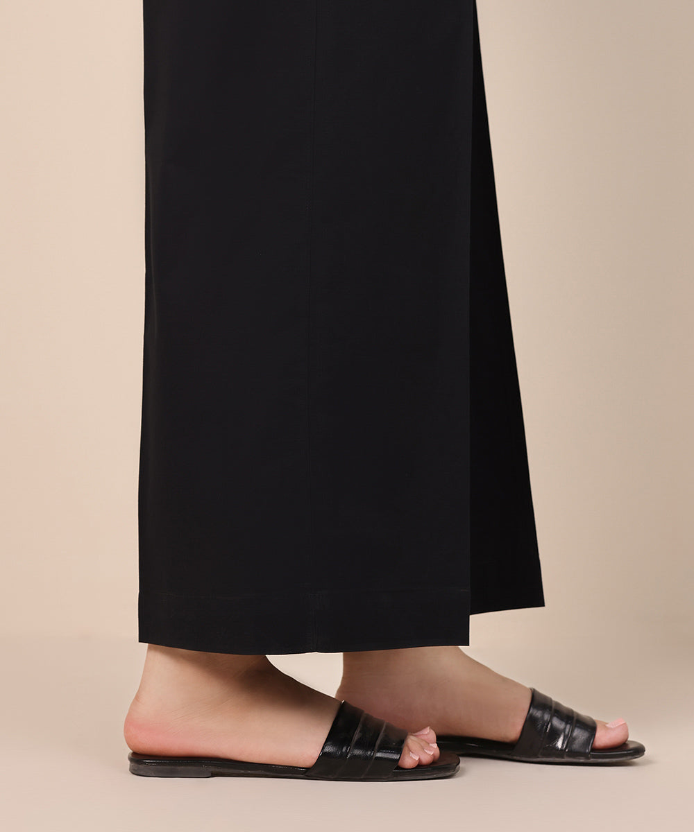 Women's Pret Cambric Black Solid Culottes