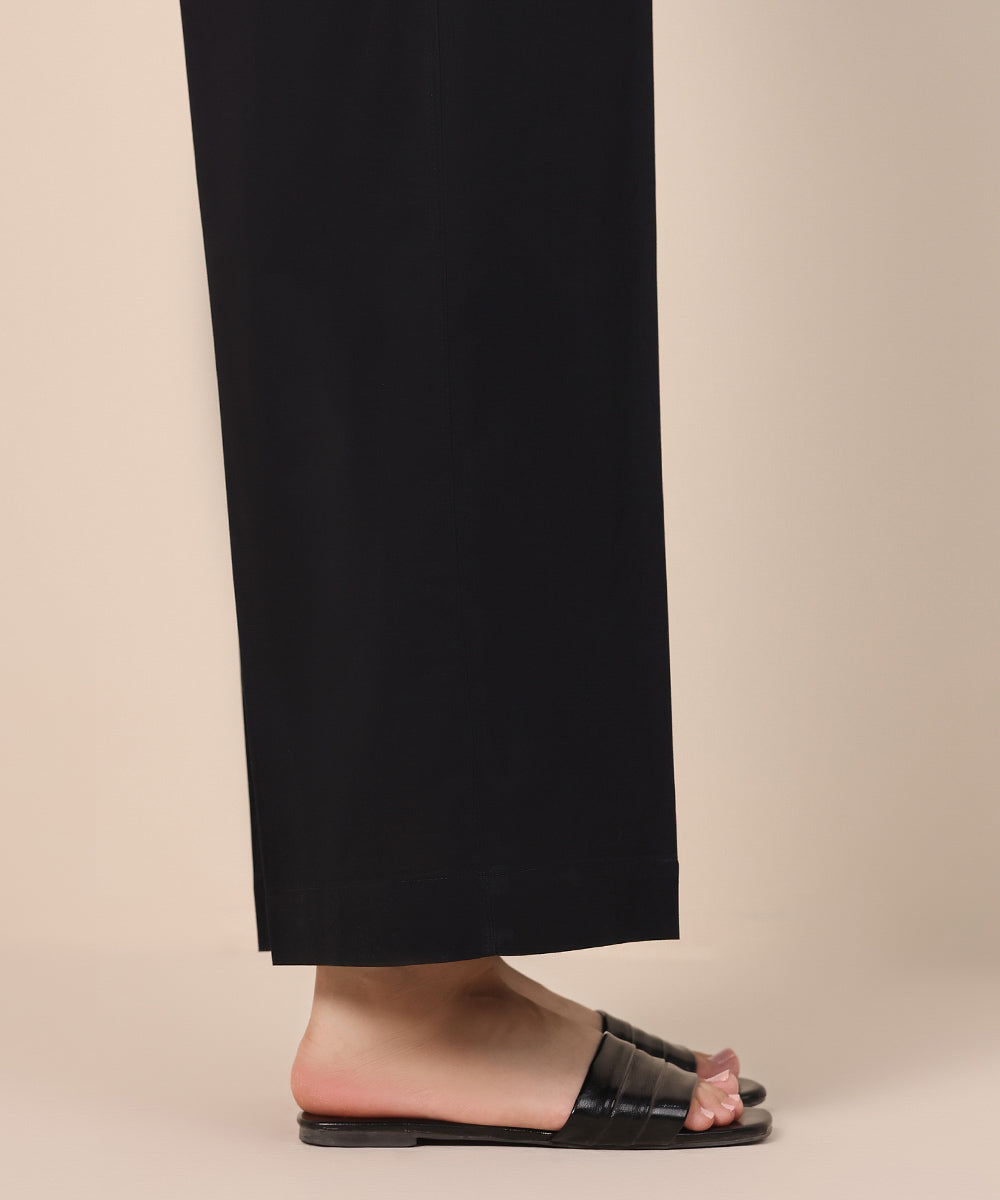 Women's Pret Cambric Black Solid Culottes