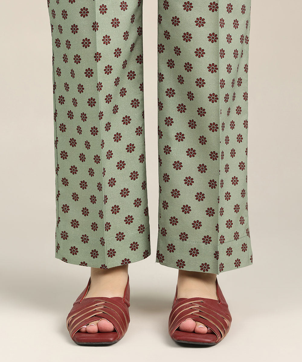 Women's Pret Cotton Viscose Multi Printed Straight Pants