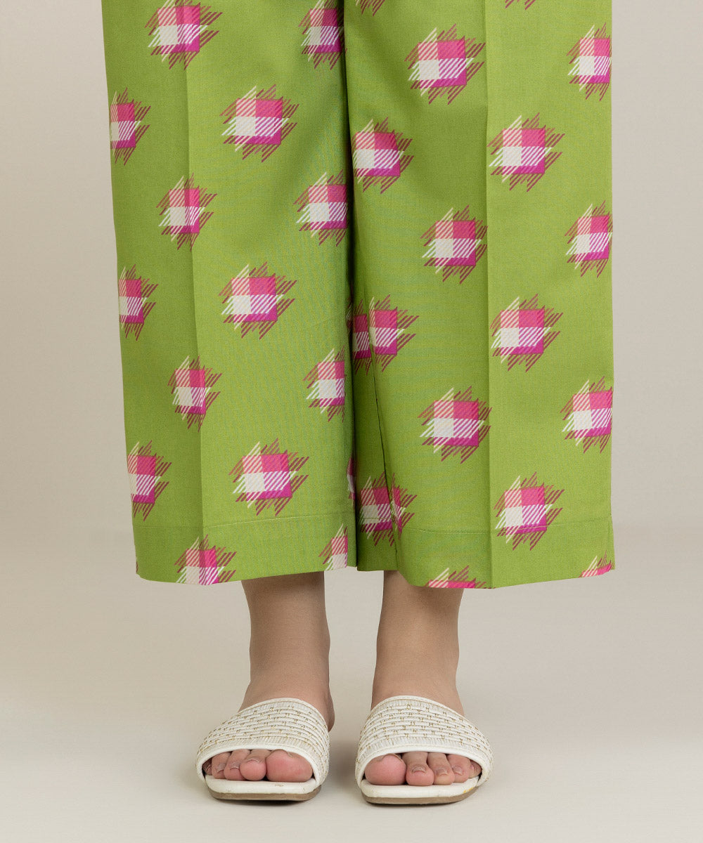 Women's Pret Cambric Green Printed Culottes