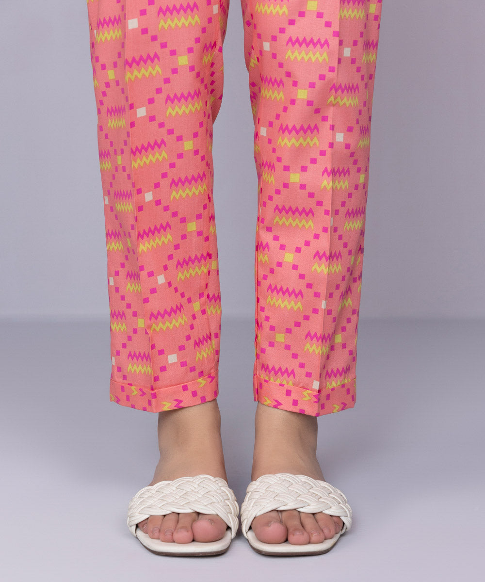 Women's Pret Cambric Pink Printed Cigarette Pants