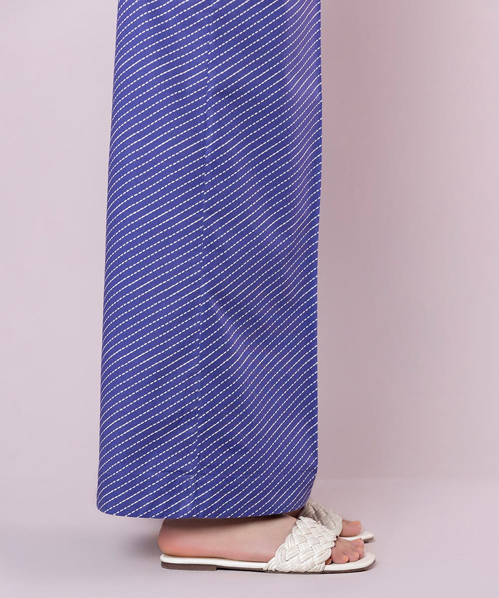 Women's Pret Cambric Printed Purple Culottes