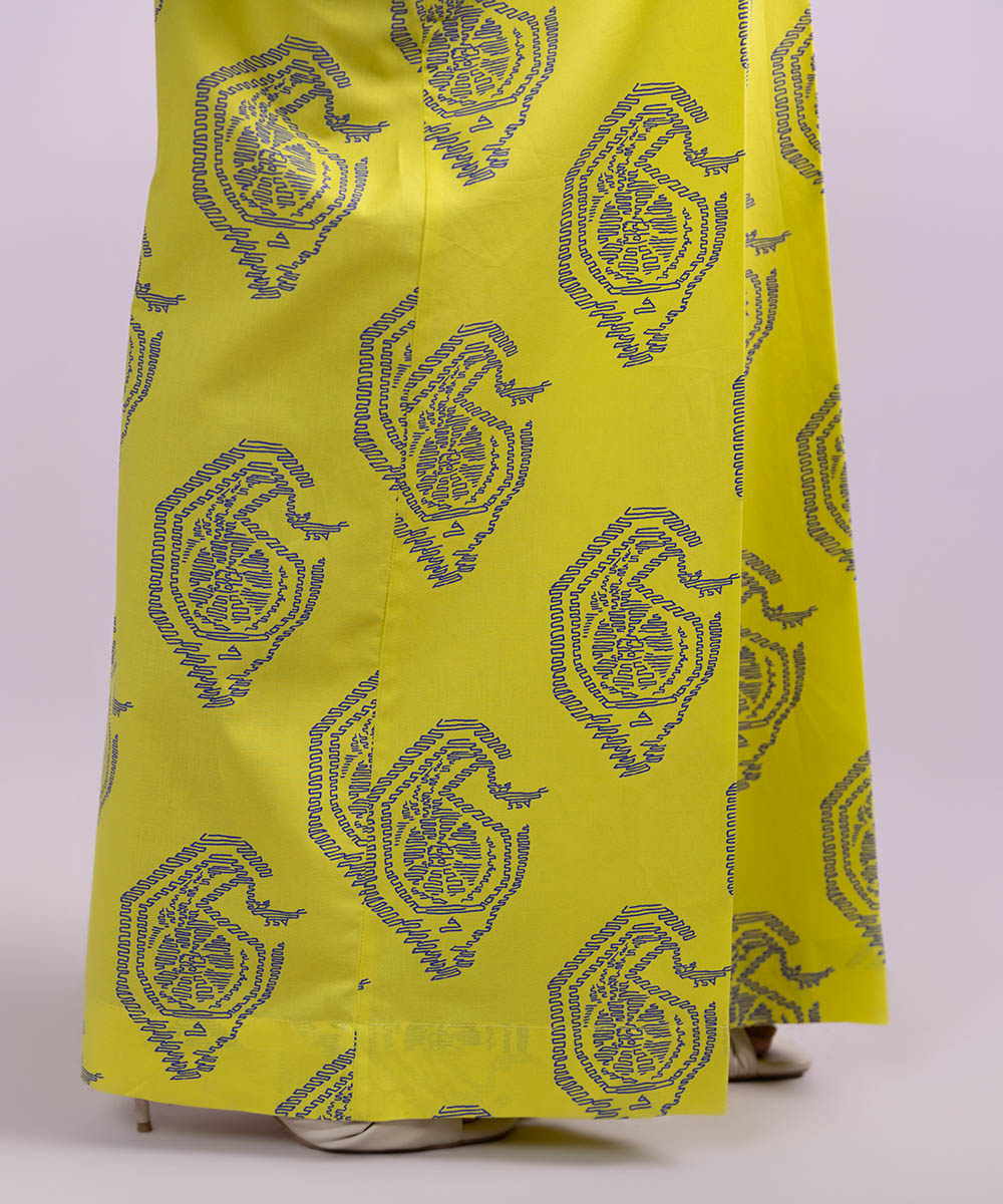 Women's Pret Cambric Printed Yellow Culottes