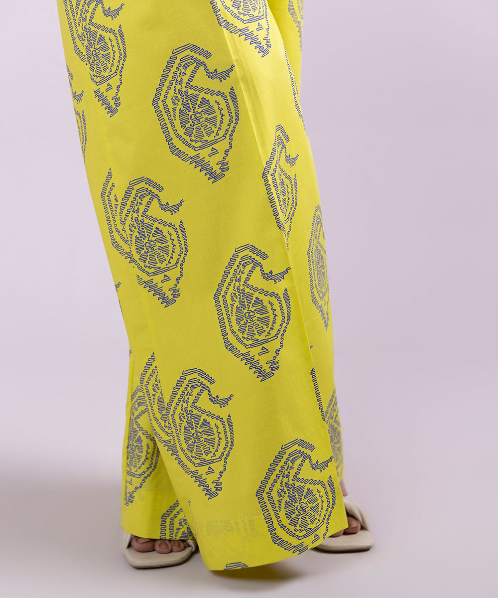 Women's Pret Cambric Printed Yellow Culottes