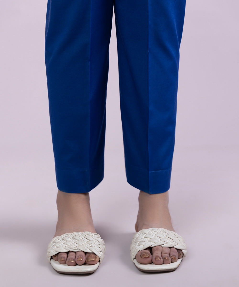 Women's Pret Cambric Dyed Blue Cigarette Pants