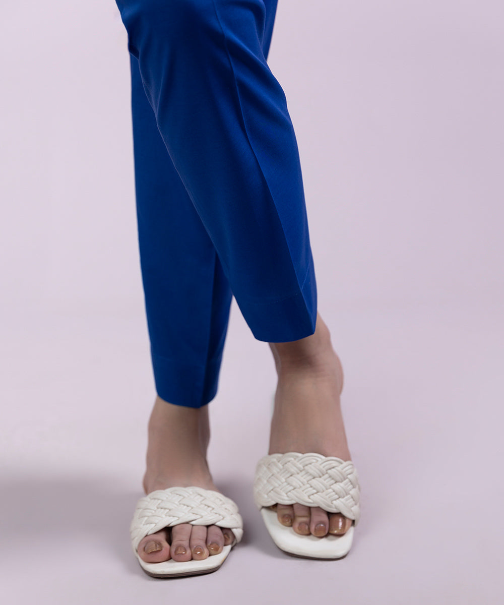 Women's Pret Cambric Dyed Blue Cigarette Pants