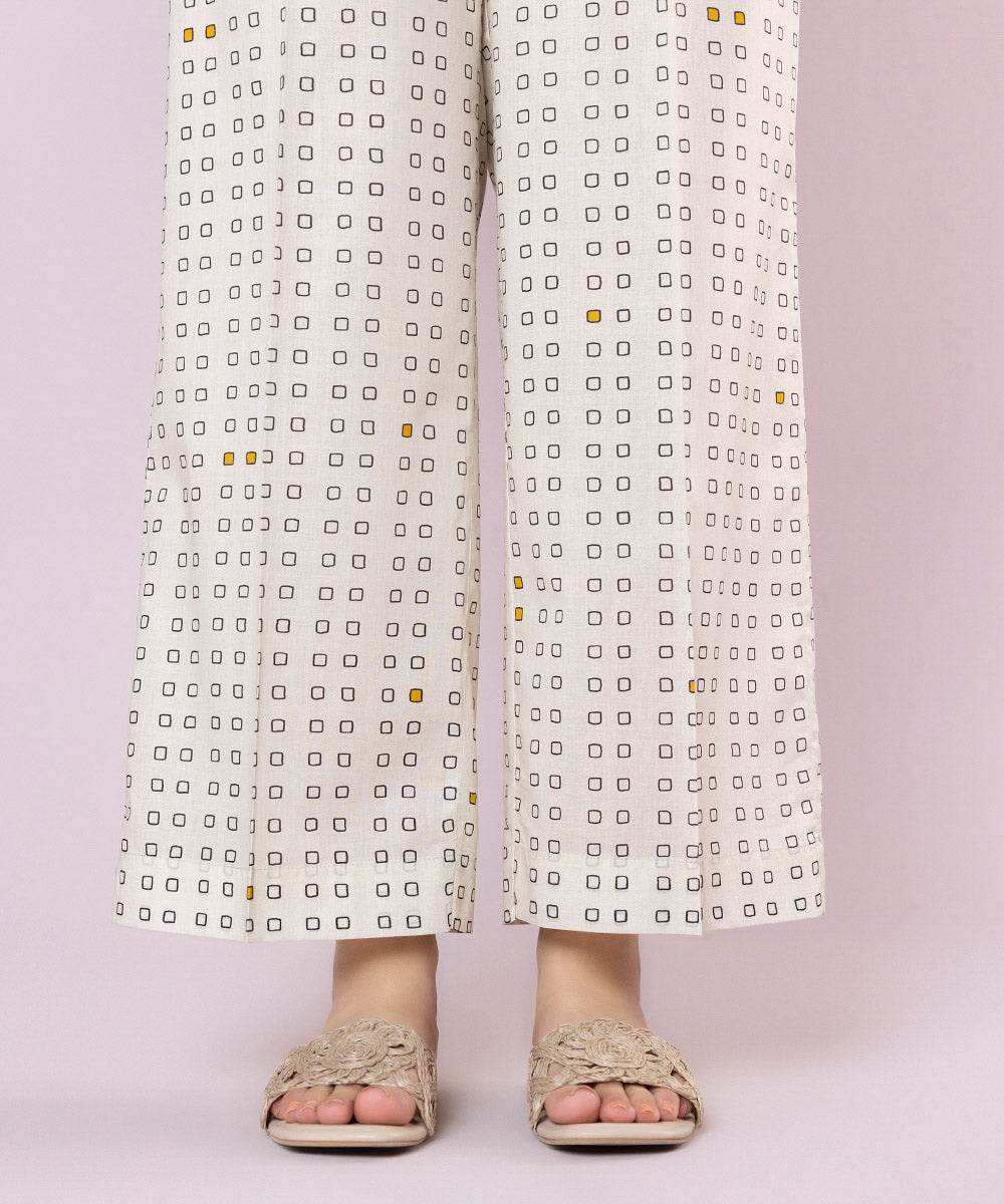 Women's Pret Lawn Printed White Culottes