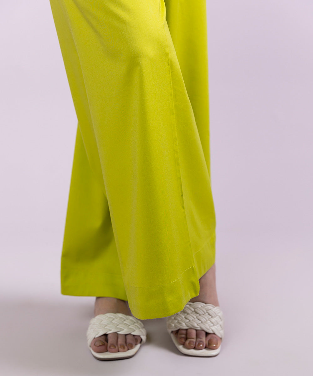 Women's Pret Cotton Viscose Dyed Green Culottes