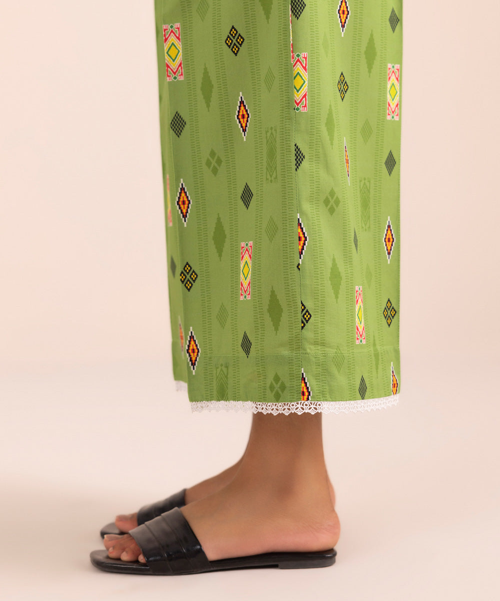Women's Pret Cambric Green Printed Culottes