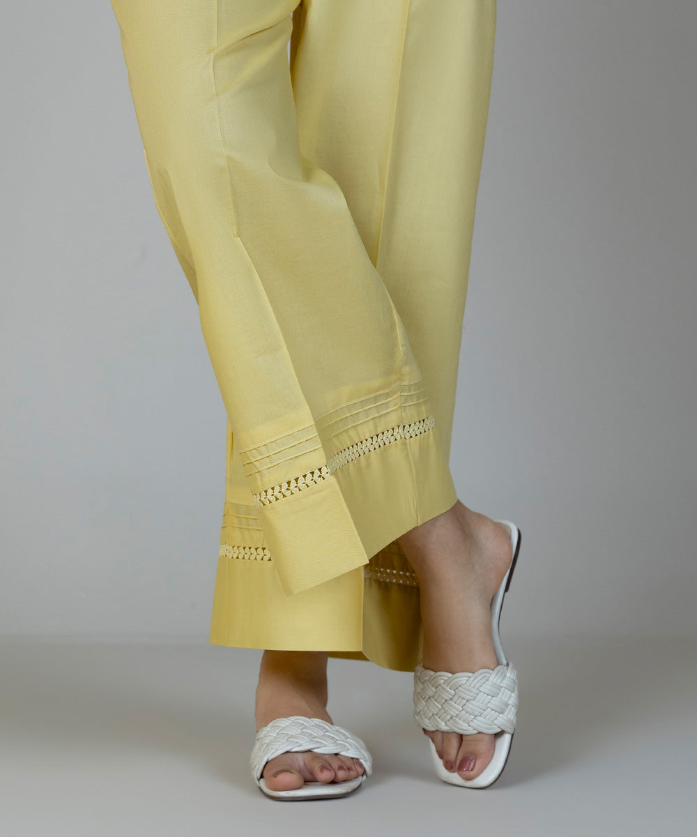 Women's Pret Cambric Yellow Dyed Culottes