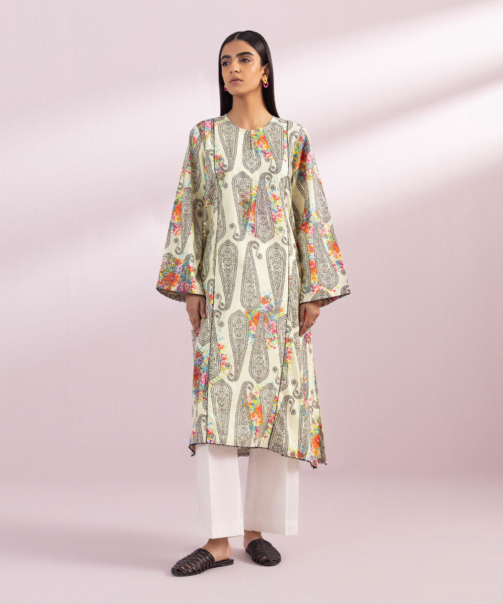 Women's Pret Cambric Printed Multi A-Line Shirt