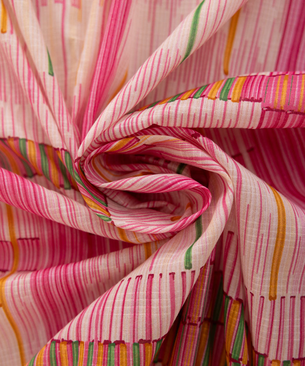 Textured Voile Pink Printed Dupatta