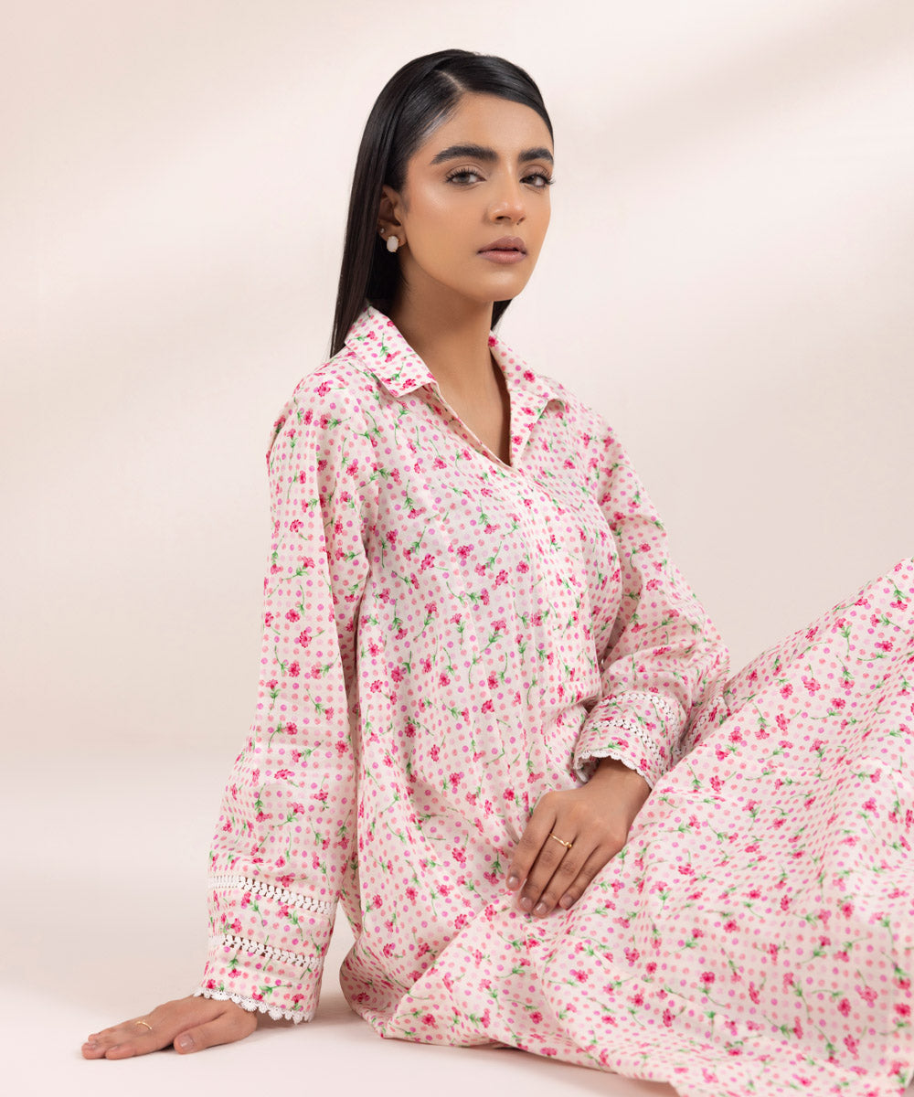 Women's Pret Lawn Printed Pink A-Line Shirt