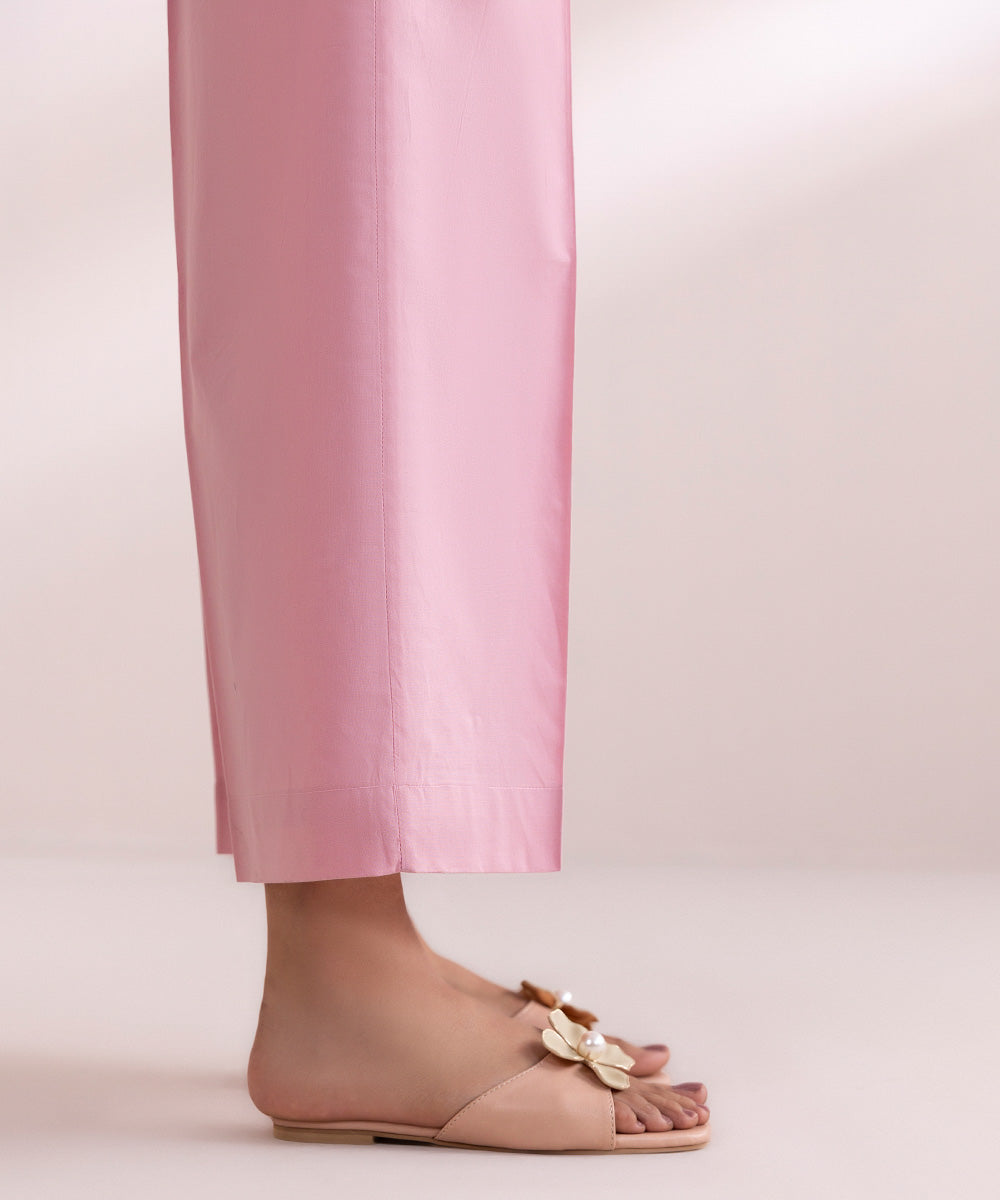 Women's Pret Cambric Pink Solid Culottes