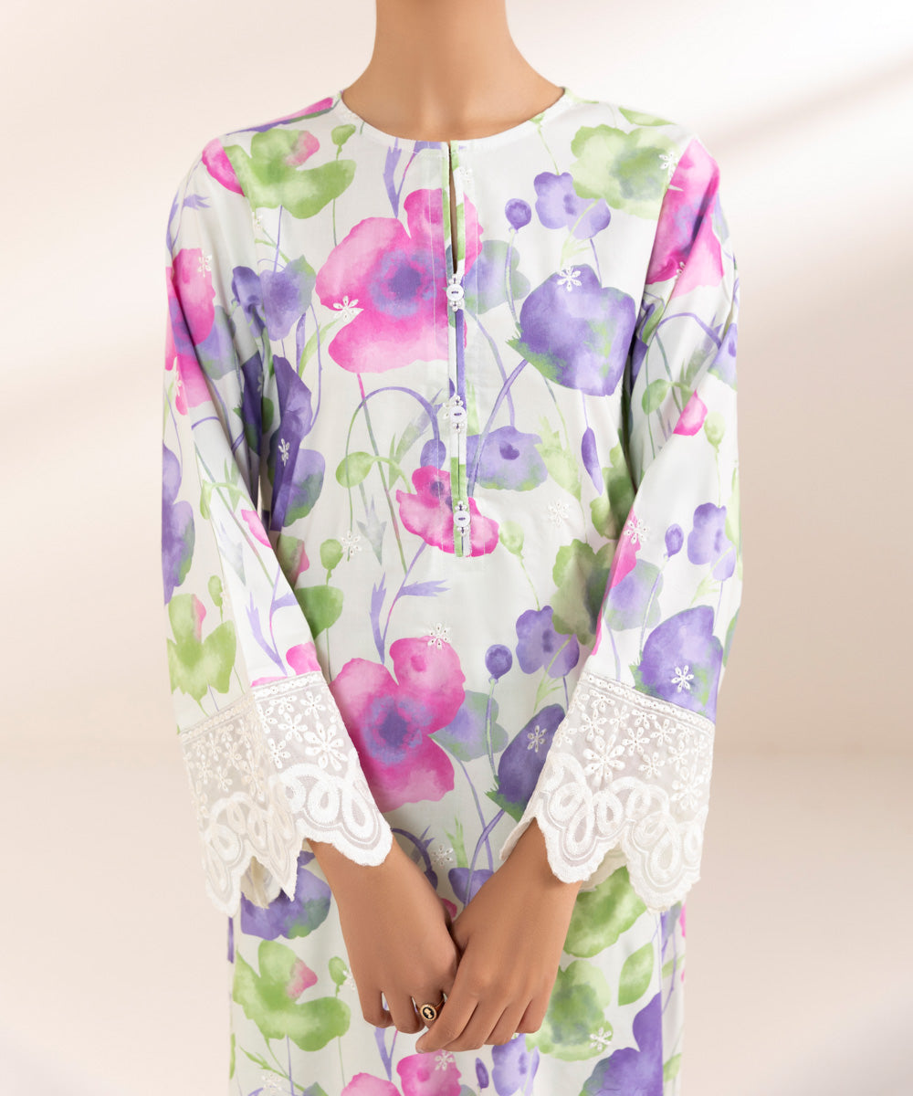 Women's Pret Cotton Viscose Multi Embroidered Straight Shirt