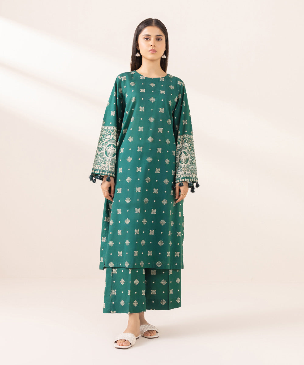 Women's Pret Lawn Printed Green A-Line Shirt