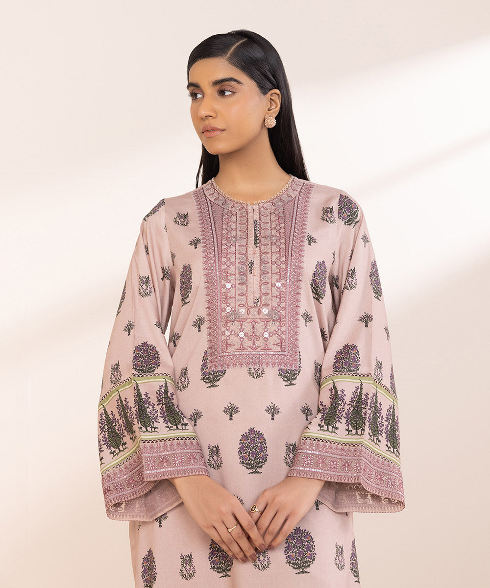 Women's Pret Lawn Embroidered Pink A-Line Shirt