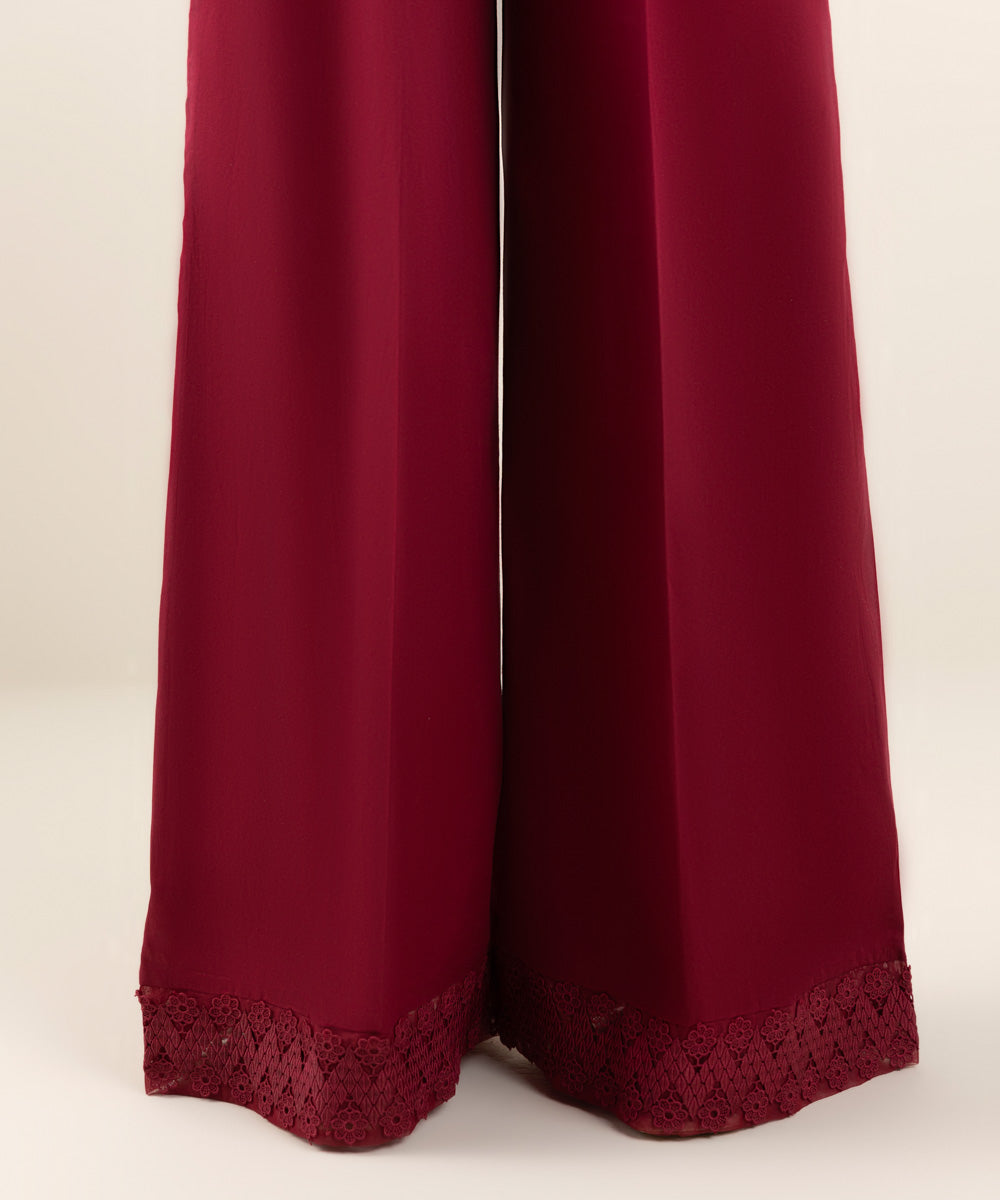 Women's Pret Cambric Red Dyed Flared Pants