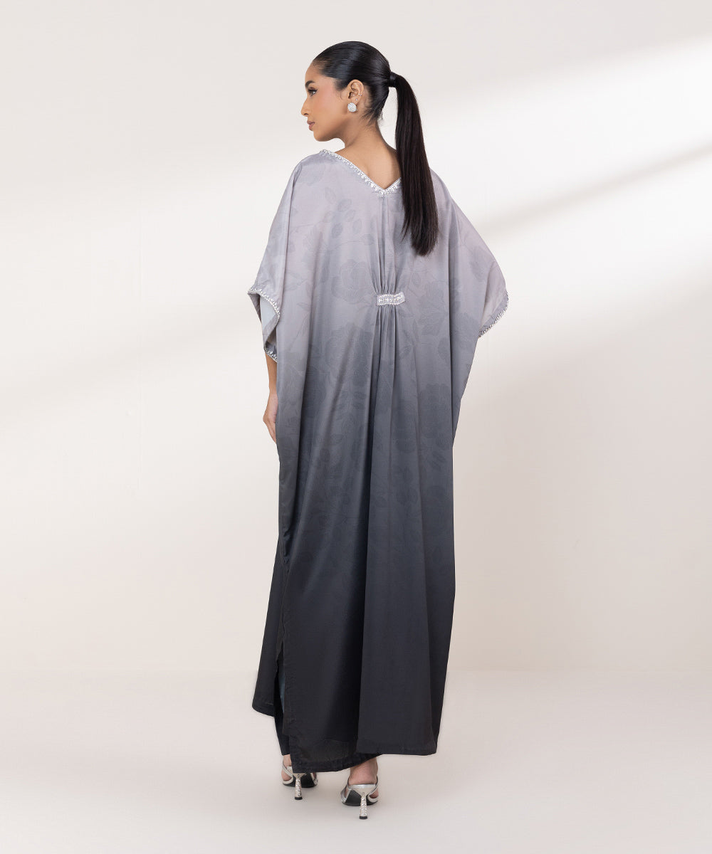 Women's Pret Blended Grip Grey Printed Kaftan