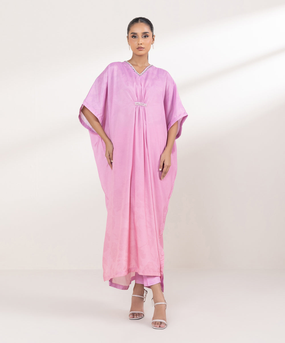 Women's Pret Blended Grip Pink Printed Kaftan