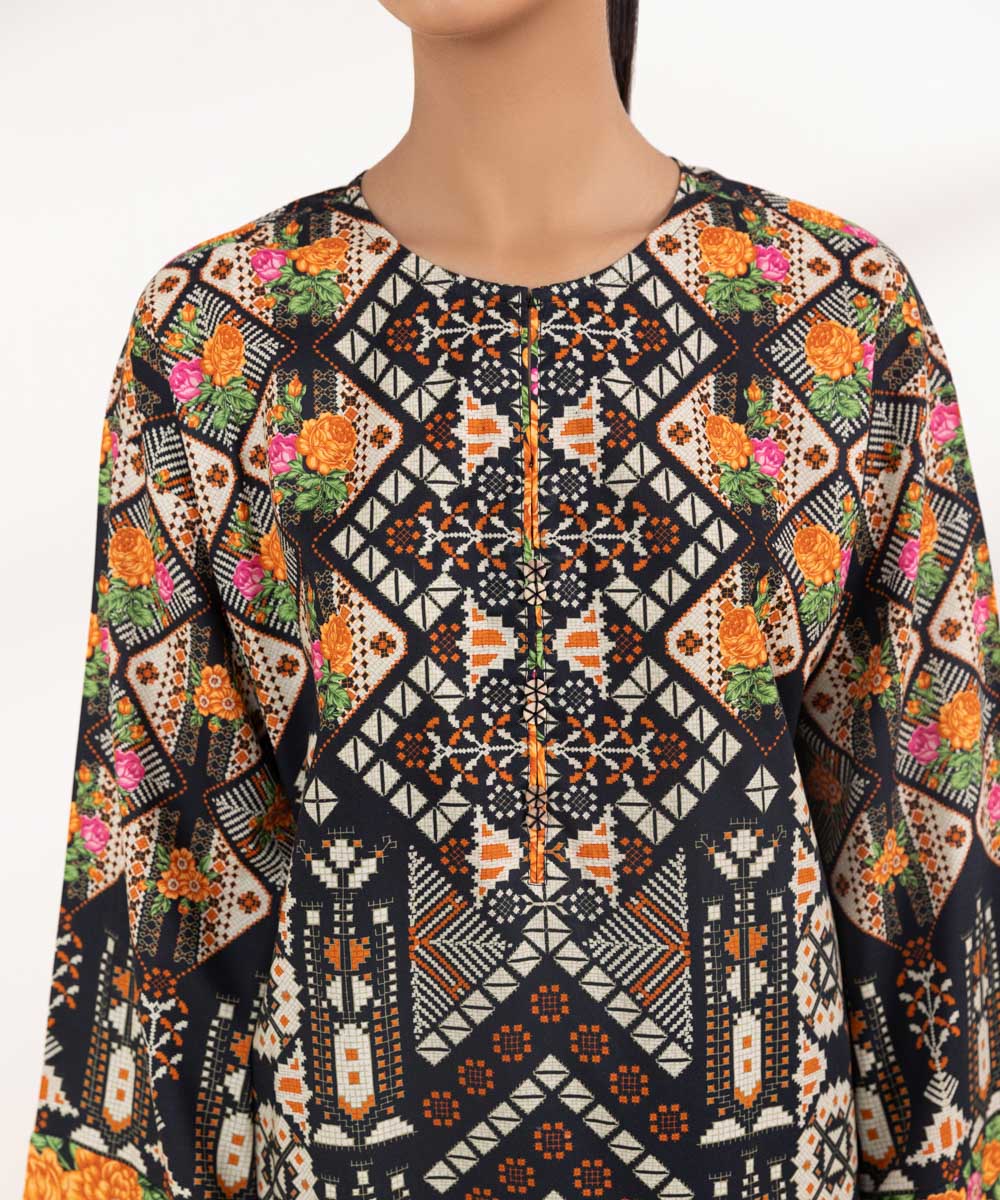 Women's Pret Cotton Viscose Multi Printed Boxy Shirt