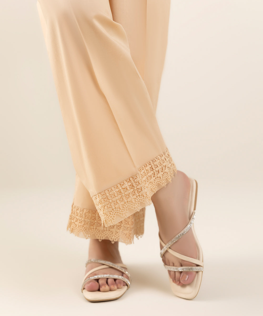 Women's Pret Cambric Beige Dyed Culottes