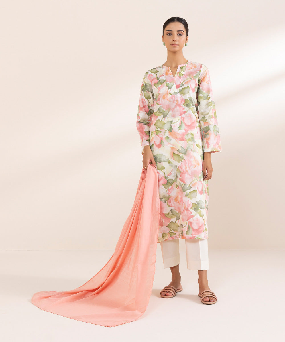 Textured Voile Pink Solid Dupatta