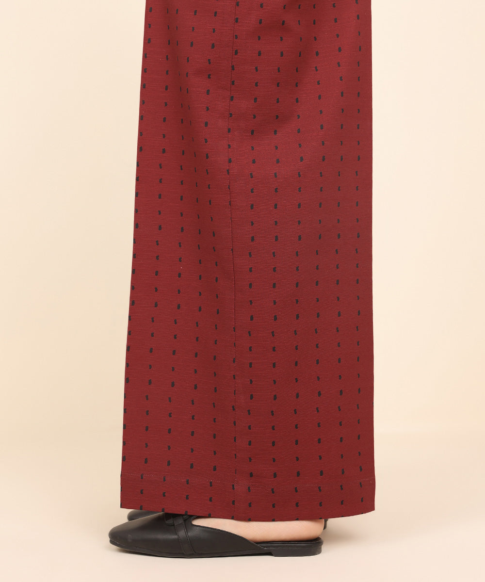 Women's Pret Khaddar Red Printed Culottes