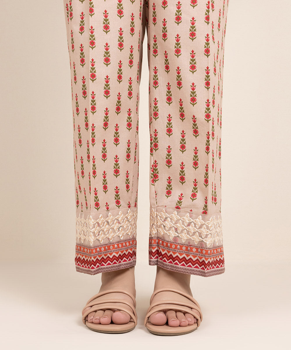 Women's Pret Cambric Embroidered Multi Straight Pants