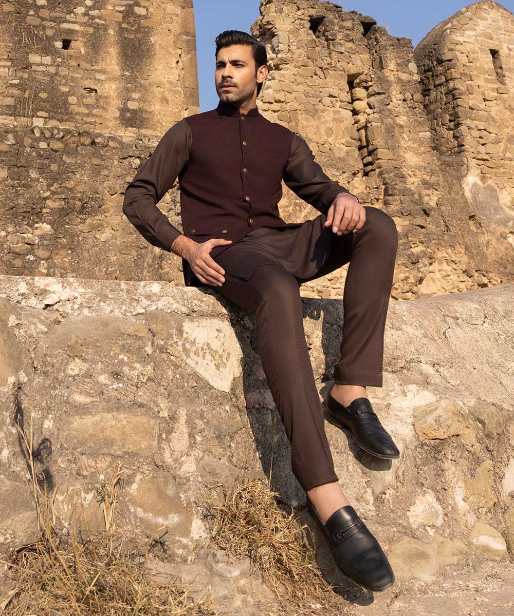 Men's Online Clothing- Kurta – Tagged Maroon – SapphireOnline Store