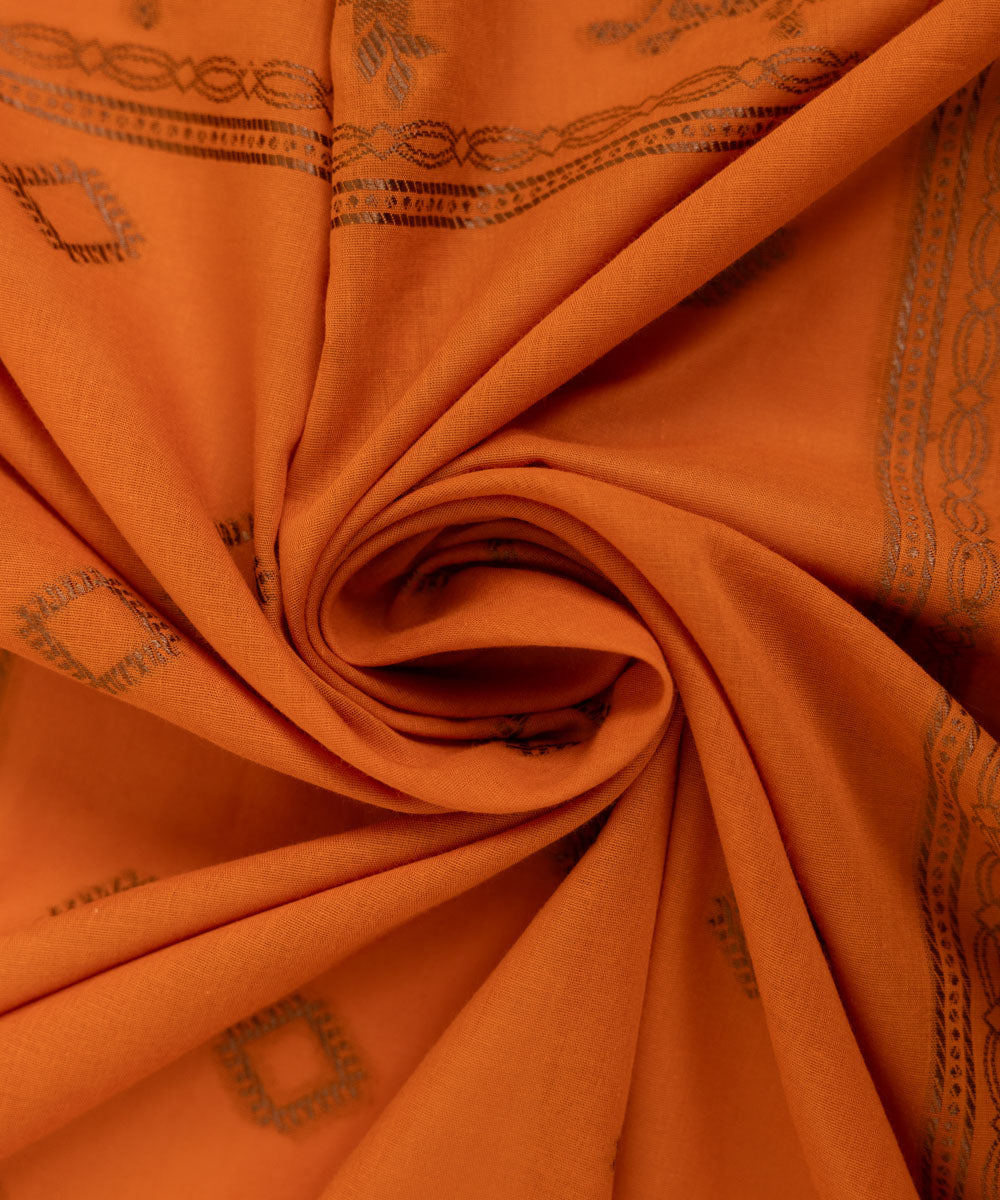 Extra Weft Jacquard Orange Solid Dupatta