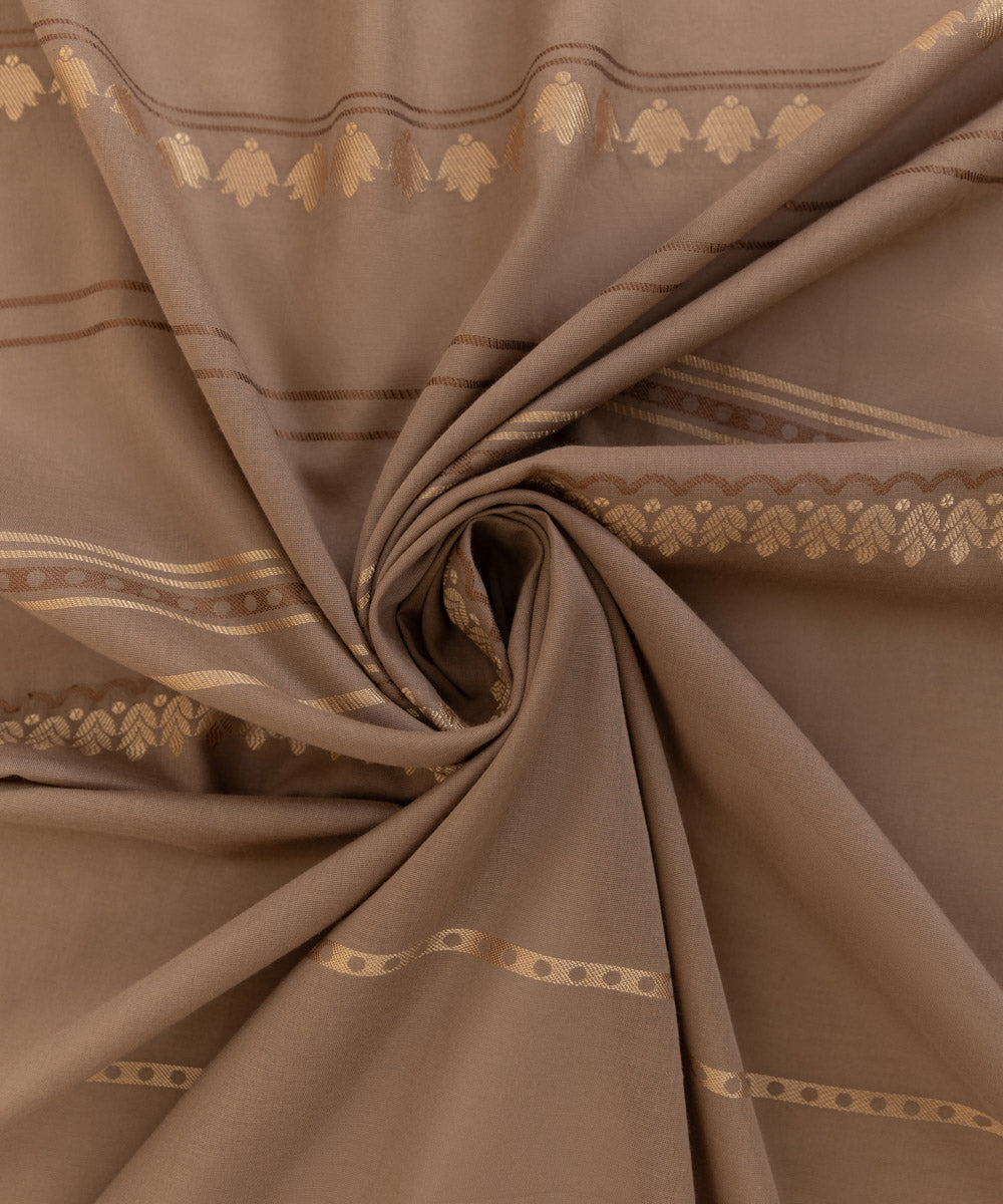 Extra Weft Jacquard Brown Solid Dupatta