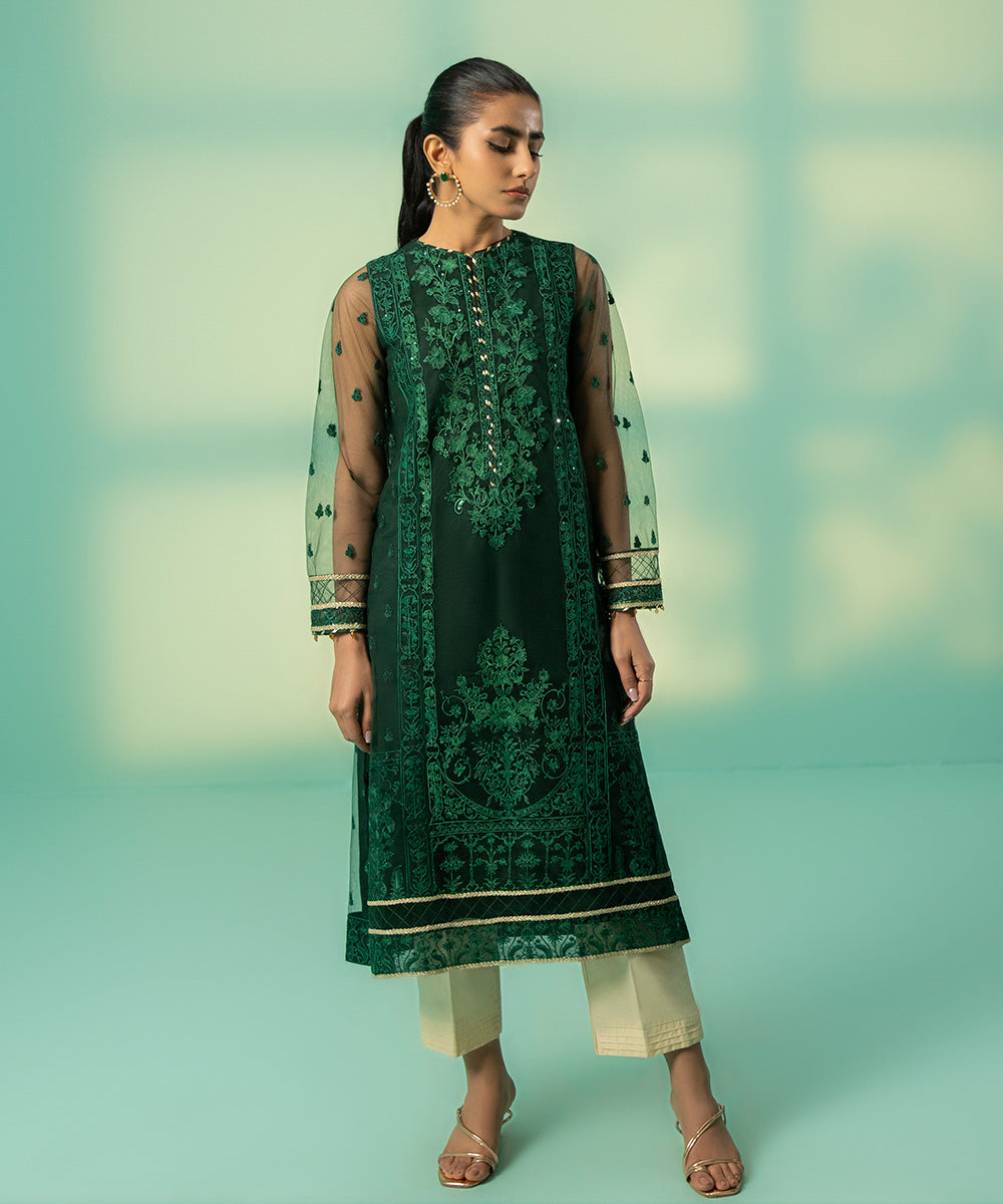 Sapphire - Embroidered Lawn Kurti – Bagallery