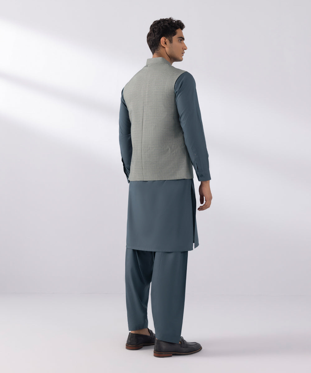 Men's Stitched Embroidered Grey Waistcoat