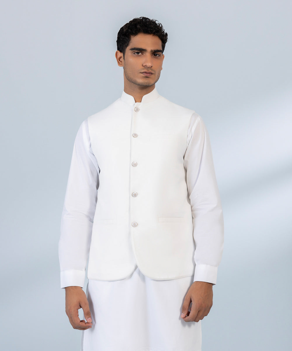 Men's White Waistcoat