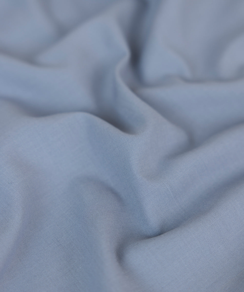 Men's Unstitched Wash & Wear Blue Grey Full Suit Fabric
