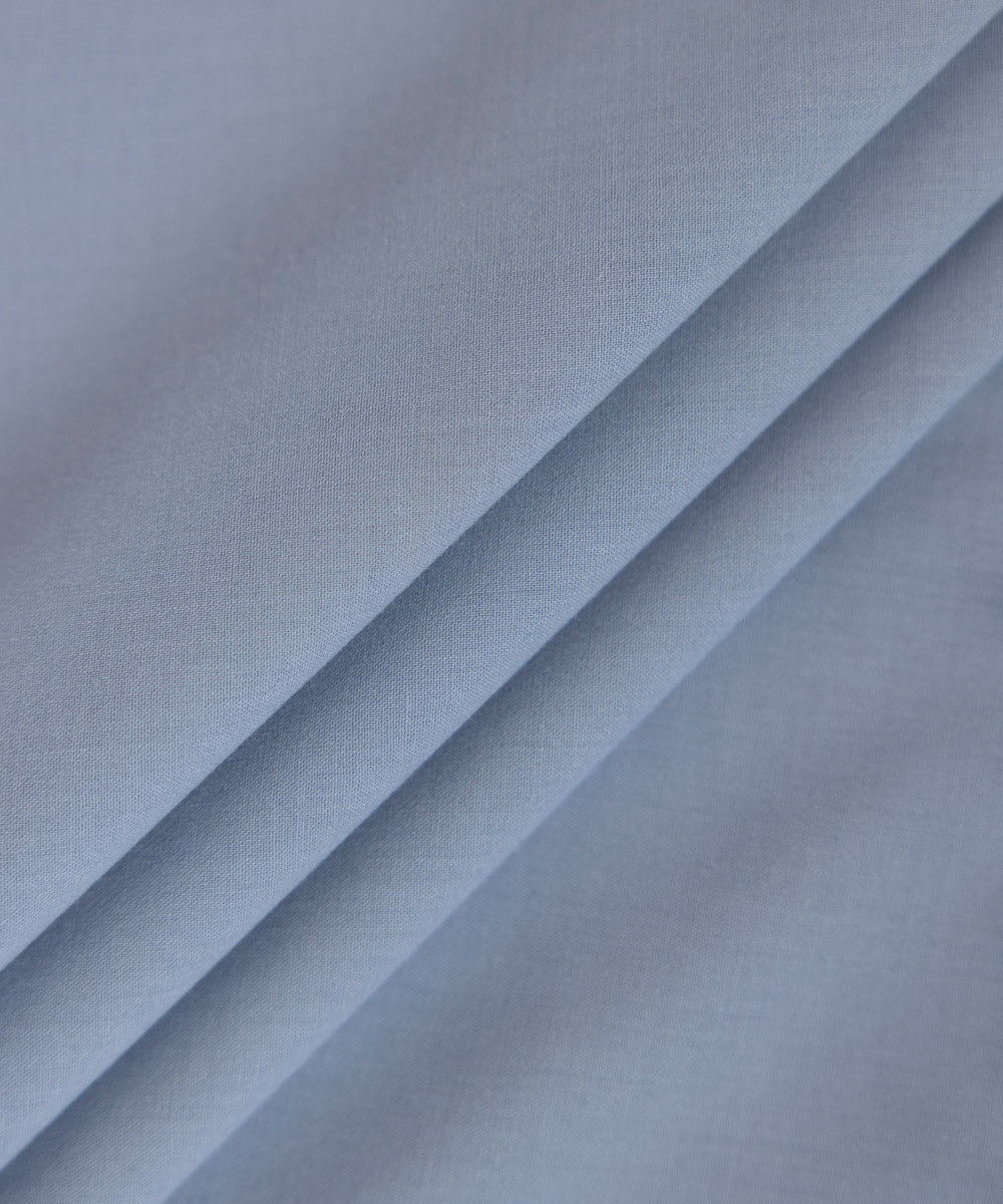 Men's Unstitched Wash & Wear Blue Grey Full Suit Fabric