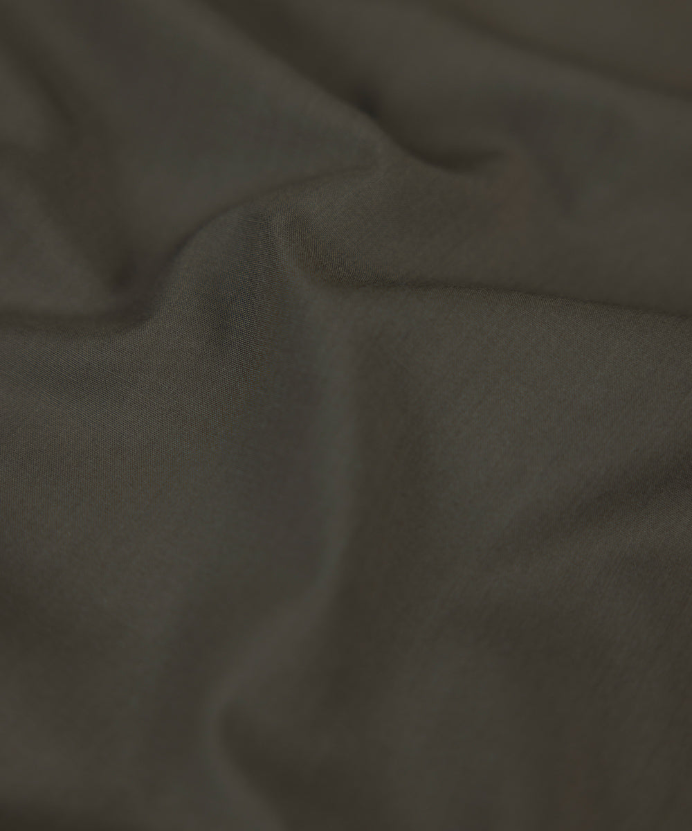Men's Unstitched Premium Wash & Wear Olive Brown Full Suit Fabric