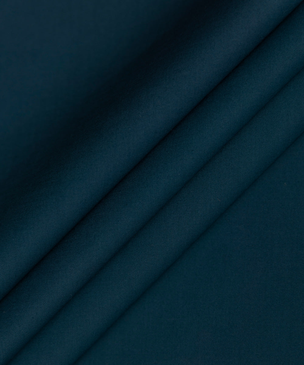 Men's Unstitched Fine Cotton Teal Blue Full Suit Fabric