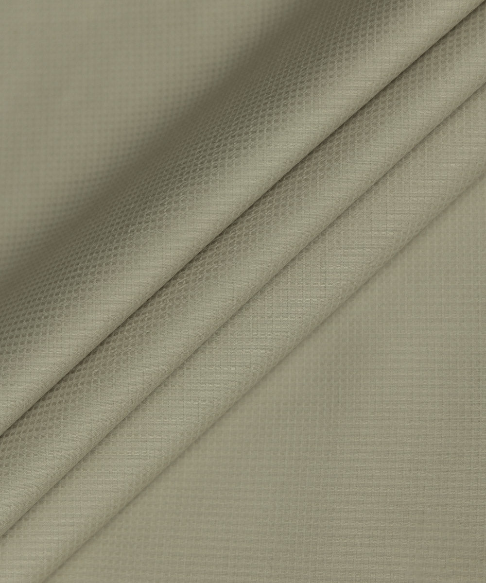 Men's Unstitched Cotton Dobby Light Khaki Full Suit Fabric