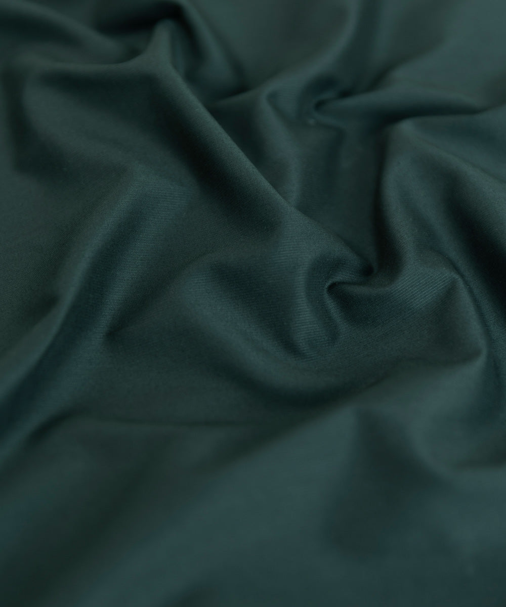 Men's Unstitched Cotton Dobby Fabric Dark Green Full Suit Fabric