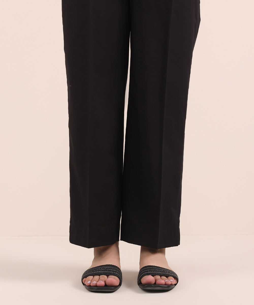 Women's Pret Cambric Black Dyed Straight Pants