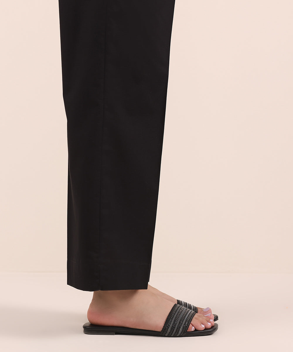 Women's Pret Cambric Black Dyed Straight Pants