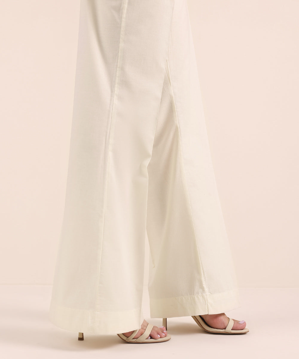 Women's Pret Cambric Off White Dyed Boot cut Pants