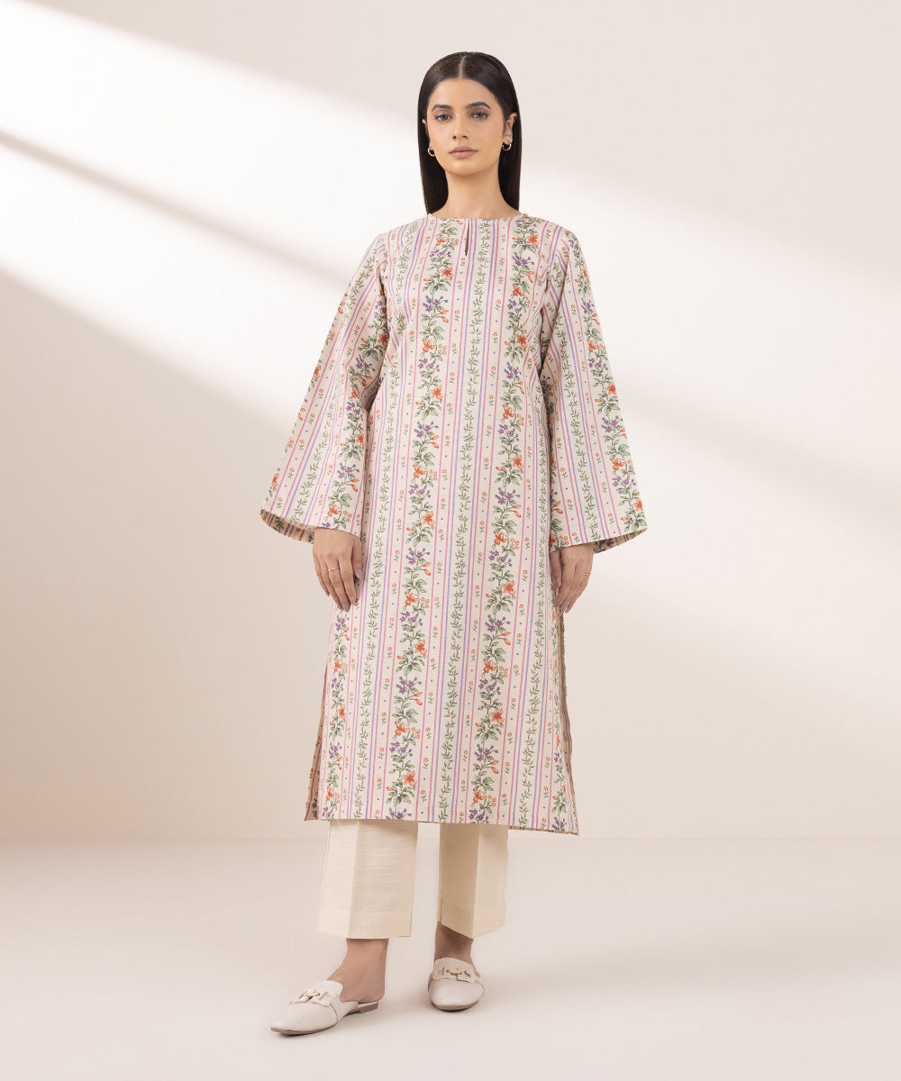 Women's Pret Khaddar Printed Multi A-Line Shirt