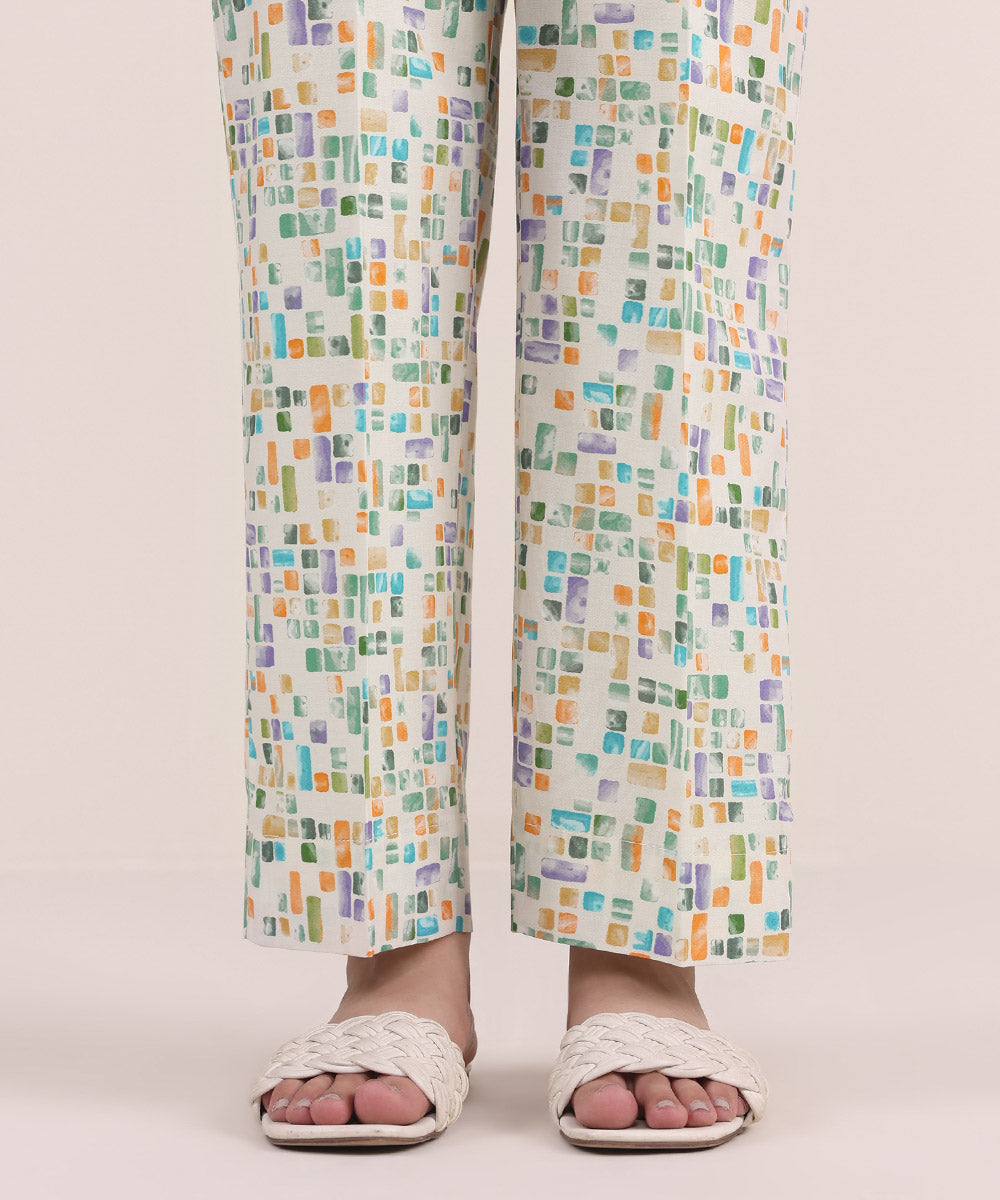 Women's Pret Cambric Multi Printed Straight Pants