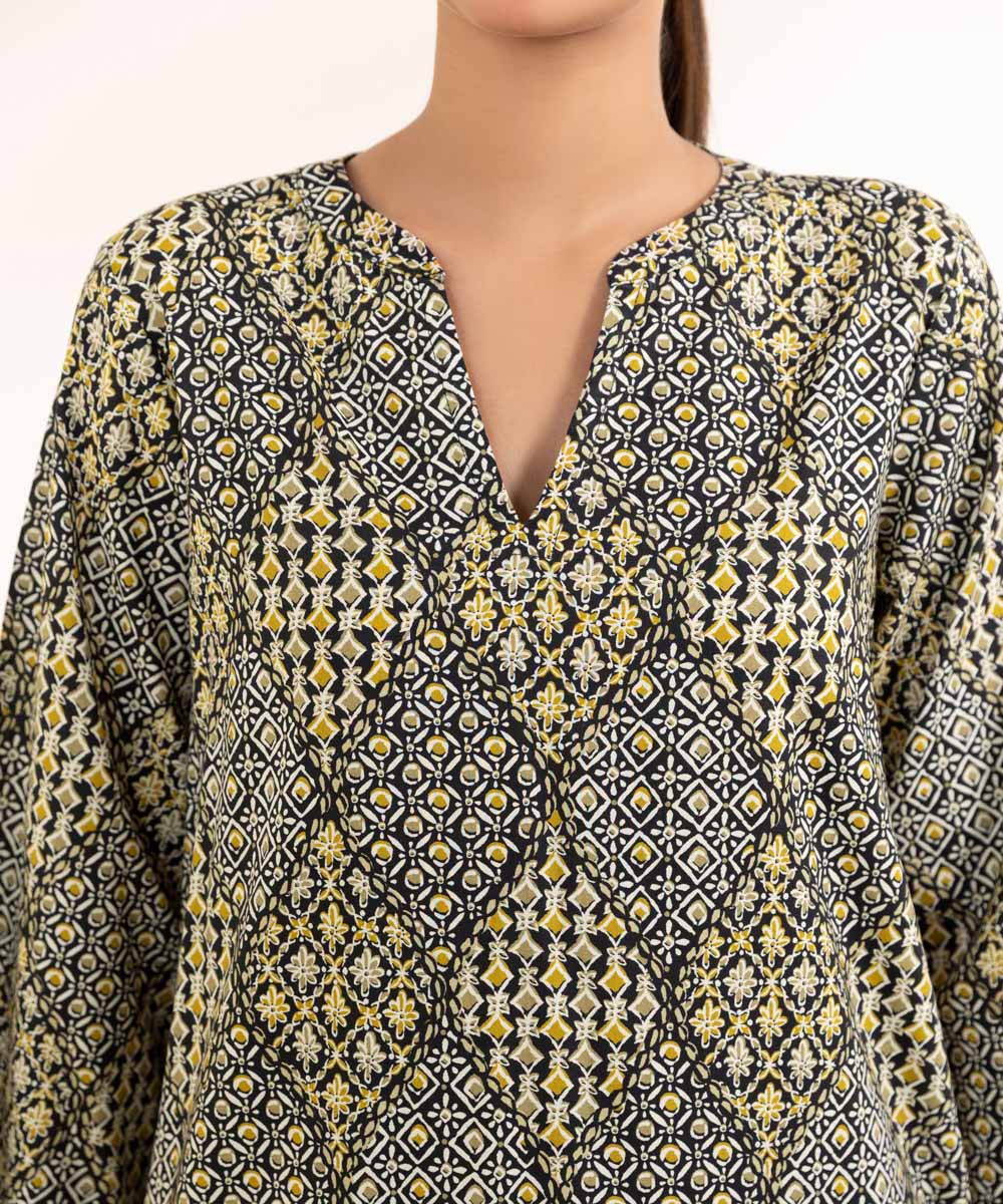 Women's Pret Cotton Viscose Printed Multi A-Line Shirt